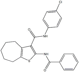 2-(benzoylamino)-N-(4-chlorophenyl)-5,6,7,8-tetrahydro-4H-cyclohepta[b]thiophene-3-carboxamide Struktur