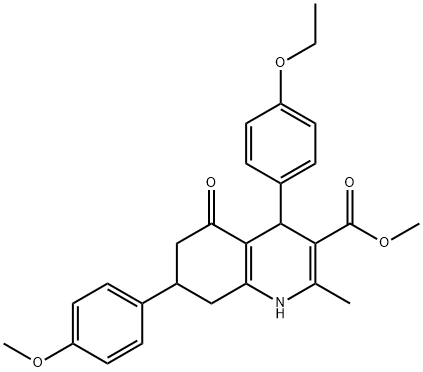 methyl 4-(4-ethoxyphenyl)-7-(4-methoxyphenyl)-2-methyl-5-oxo-1,4,5,6,7,8-hexahydro-3-quinolinecarboxylate Struktur