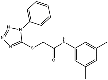 N-(3,5-dimethylphenyl)-2-[(1-phenyl-1H-tetraazol-5-yl)sulfanyl]acetamide Struktur