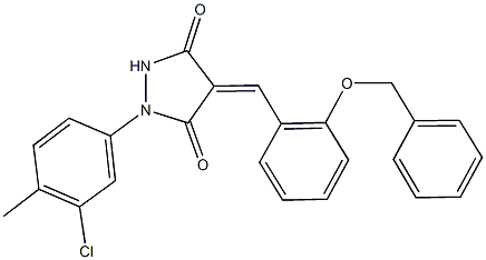 4-[2-(benzyloxy)benzylidene]-1-(3-chloro-4-methylphenyl)-3,5-pyrazolidinedione Struktur