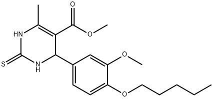 methyl 4-[3-methoxy-4-(pentyloxy)phenyl]-6-methyl-2-thioxo-1,2,3,4-tetrahydro-5-pyrimidinecarboxylate Struktur