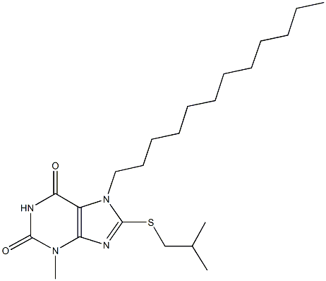 7-dodecyl-8-(isobutylsulfanyl)-3-methyl-3,7-dihydro-1H-purine-2,6-dione Struktur