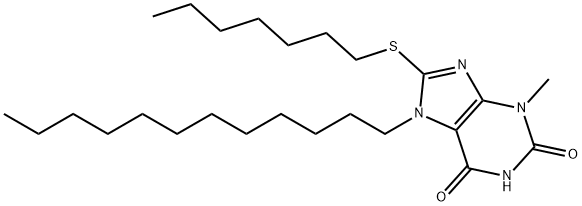 7-dodecyl-8-(heptylsulfanyl)-3-methyl-3,7-dihydro-1H-purine-2,6-dione Struktur