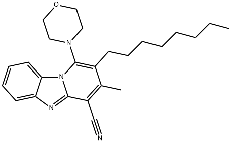 3-methyl-1-(4-morpholinyl)-2-octylpyrido[1,2-a]benzimidazole-4-carbonitrile Struktur