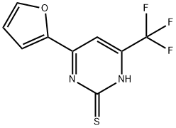 4-(2-furyl)-6-(trifluoromethyl)-2-pyrimidinethiol Struktur