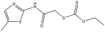 O-ethyl S-{2-[(5-methyl-1,3-thiazol-2-yl)amino]-2-oxoethyl} dithiocarbonate Struktur