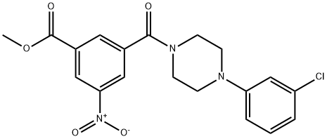 methyl 3-{[4-(3-chlorophenyl)-1-piperazinyl]carbonyl}-5-nitrobenzoate Struktur