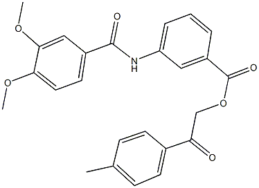 2-(4-methylphenyl)-2-oxoethyl 3-[(3,4-dimethoxybenzoyl)amino]benzoate Struktur