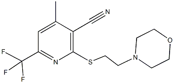 4-methyl-2-{[2-(4-morpholinyl)ethyl]sulfanyl}-6-(trifluoromethyl)nicotinonitrile Struktur