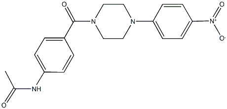 N-{4-[(4-{4-nitrophenyl}piperazin-1-yl)carbonyl]phenyl}acetamide Struktur