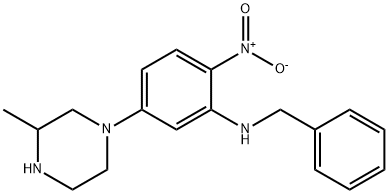 1-{3-(benzylamino)-4-nitrophenyl}-3-methylpiperazine Struktur