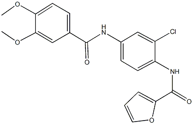 N-{2-chloro-4-[(3,4-dimethoxybenzoyl)amino]phenyl}-2-furamide Struktur