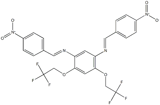 N~1~,N~3~-bis(4-nitrobenzylidene)-4,6-bis(2,2,2-trifluoroethoxy)-1,3-benzenediamine Struktur