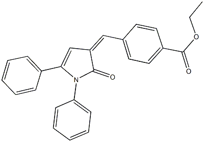 ethyl 4-[(2-oxo-1,5-diphenyl-1,2-dihydro-3H-pyrrol-3-ylidene)methyl]benzoate Struktur