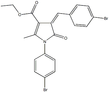 ethyl 4-(4-bromobenzylidene)-1-(4-bromophenyl)-2-methyl-5-oxo-4,5-dihydro-1H-pyrrole-3-carboxylate Struktur