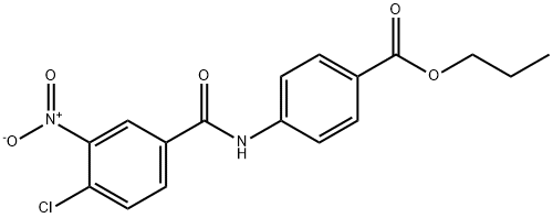 propyl 4-({4-chloro-3-nitrobenzoyl}amino)benzoate Struktur