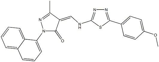 4-({[5-(4-methoxyphenyl)-1,3,4-thiadiazol-2-yl]amino}methylene)-5-methyl-2-(1-naphthyl)-2,4-dihydro-3H-pyrazol-3-one Struktur