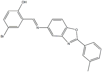 4-bromo-2-({[2-(3-methylphenyl)-1,3-benzoxazol-5-yl]imino}methyl)phenol Struktur