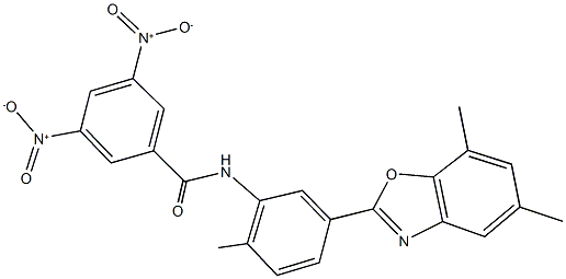 N-[5-(5,7-dimethyl-1,3-benzoxazol-2-yl)-2-methylphenyl]-3,5-bisnitrobenzamide Struktur