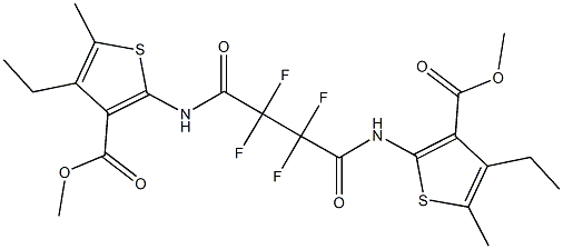 methyl 4-ethyl-2-[(4-{[4-ethyl-3-(methoxycarbonyl)-5-methyl-2-thienyl]amino}-2,2,3,3-tetrafluoro-4-oxobutanoyl)amino]-5-methyl-3-thiophenecarboxylate Struktur