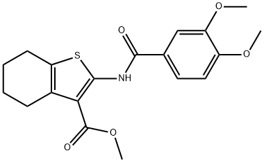 methyl 2-[(3,4-dimethoxybenzoyl)amino]-4,5,6,7-tetrahydro-1-benzothiophene-3-carboxylate Struktur