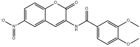 N-{6-nitro-2-oxo-2H-chromen-3-yl}-3,4-dimethoxybenzamide Struktur