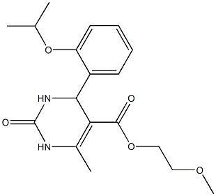 2-methoxyethyl 4-(2-isopropoxyphenyl)-6-methyl-2-oxo-1,2,3,4-tetrahydro-5-pyrimidinecarboxylate Struktur