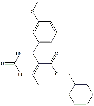 cyclohexylmethyl 4-(3-methoxyphenyl)-6-methyl-2-oxo-1,2,3,4-tetrahydro-5-pyrimidinecarboxylate Struktur