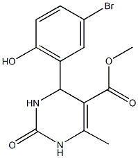 methyl 4-(5-bromo-2-hydroxyphenyl)-6-methyl-2-oxo-1,2,3,4-tetrahydro-5-pyrimidinecarboxylate Struktur