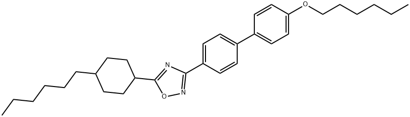 5-(4-hexylcyclohexyl)-3-[4'-(hexyloxy)[1,1'-biphenyl]-4-yl]-1,2,4-oxadiazole Struktur