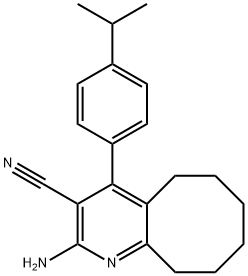 2-amino-4-(4-isopropylphenyl)-5,6,7,8,9,10-hexahydrocycloocta[b]pyridine-3-carbonitrile Struktur