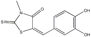 5-(3,4-dihydroxybenzylidene)-3-methyl-2-thioxo-1,3-thiazolidin-4-one Struktur