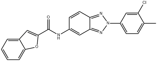 N-[2-(3-chloro-4-methylphenyl)-2H-1,2,3-benzotriazol-5-yl]-1-benzofuran-2-carboxamide Struktur