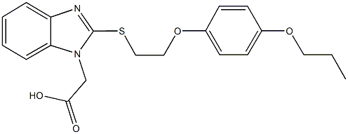 (2-{[2-(4-propoxyphenoxy)ethyl]sulfanyl}-1H-benzimidazol-1-yl)acetic acid Struktur