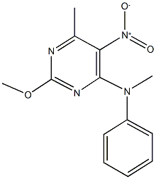 5-nitro-2-methoxy-4-methyl-6-(methylanilino)pyrimidine Struktur