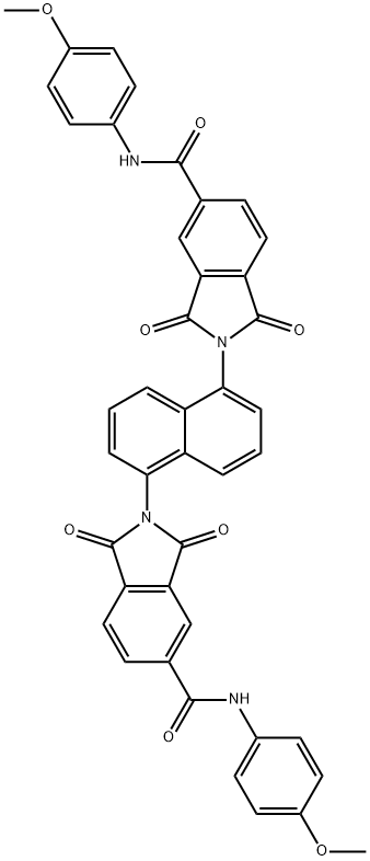 N-[4-(methyloxy)phenyl]-2-{5-[5-({[4-(methyloxy)phenyl]amino}carbonyl)-1,3-dioxo-1,3-dihydro-2H-isoindol-2-yl]naphthalen-1-yl}-1,3-dioxo-2,3-dihydro-1H-isoindole-5-carboxamide Struktur