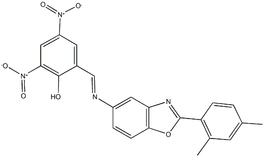 2-({[2-(2,4-dimethylphenyl)-1,3-benzoxazol-5-yl]imino}methyl)-4,6-bisnitrophenol Struktur