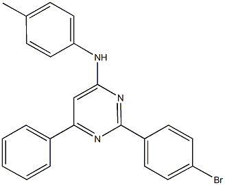 N-[2-(4-bromophenyl)-6-phenyl-4-pyrimidinyl]-N-(4-methylphenyl)amine Struktur