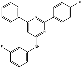 N-[2-(4-bromophenyl)-6-phenyl-4-pyrimidinyl]-N-(3-fluorophenyl)amine Struktur