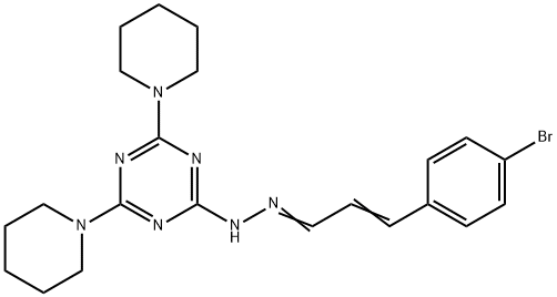 3-(4-bromophenyl)acrylaldehyde [4,6-di(1-piperidinyl)-1,3,5-triazin-2-yl]hydrazone Struktur