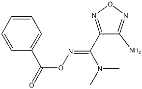 4-amino-N'-(benzoyloxy)-N,N-dimethyl-1,2,5-oxadiazole-3-carboximidamide Struktur