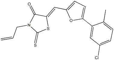 3-allyl-5-{[5-(5-chloro-2-methylphenyl)-2-furyl]methylene}-2-thioxo-1,3-thiazolidin-4-one Struktur