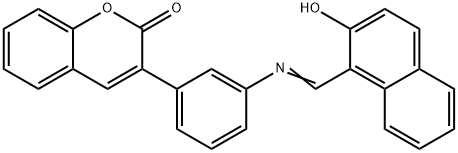 3-(3-{[(2-hydroxy-1-naphthyl)methylene]amino}phenyl)-2H-chromen-2-one Struktur