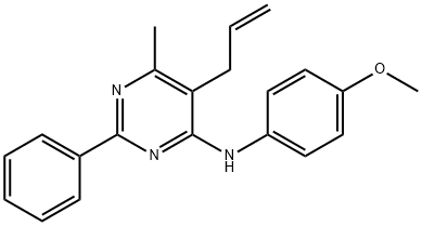 5-allyl-N-(4-methoxyphenyl)-6-methyl-2-phenyl-4-pyrimidinamine Struktur