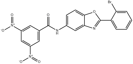 N-[2-(2-bromophenyl)-1,3-benzoxazol-5-yl]-3,5-bisnitrobenzamide Struktur