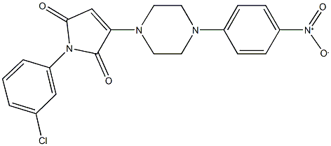 1-(3-chlorophenyl)-3-(4-{4-nitrophenyl}-1-piperazinyl)-1H-pyrrole-2,5-dione Struktur