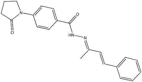 N'-(1-methyl-3-phenyl-2-propenylidene)-4-(2-oxo-1-pyrrolidinyl)benzohydrazide Struktur