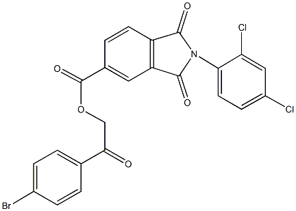 2-(4-bromophenyl)-2-oxoethyl 2-(2,4-dichlorophenyl)-1,3-dioxo-5-isoindolinecarboxylate Struktur