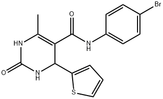 N-(4-bromophenyl)-6-methyl-2-oxo-4-(2-thienyl)-1,2,3,4-tetrahydro-5-pyrimidinecarboxamide Struktur