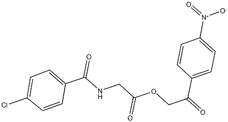 2-{4-nitrophenyl}-2-oxoethyl [(4-chlorobenzoyl)amino]acetate Struktur